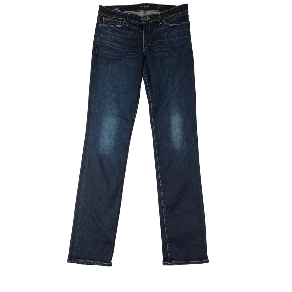 Lucky Brand Sweet Straight Jeans Women 12/31 Long Dark Wash ORTA Premium Denim